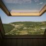 View through a skylight of the mountain landscape near the Damb&ouml;ckhaus on the Schneeberg